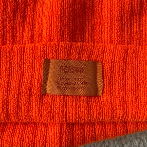 Orange Ribbed Beanie - Picture 3 of 3